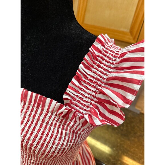 HILL HOUSE The Elizabeth Nap Dress in Cherry Stripe Size M NWOT - Picture 5 of 10